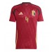 Maillot de foot Belgique Wout Faes #4 Domicile vêtements Europe 2024 Manches Courtes